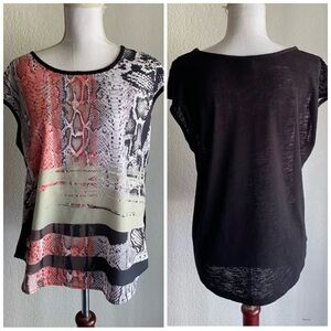 Bobeau Multicolor Snake Print Blouse